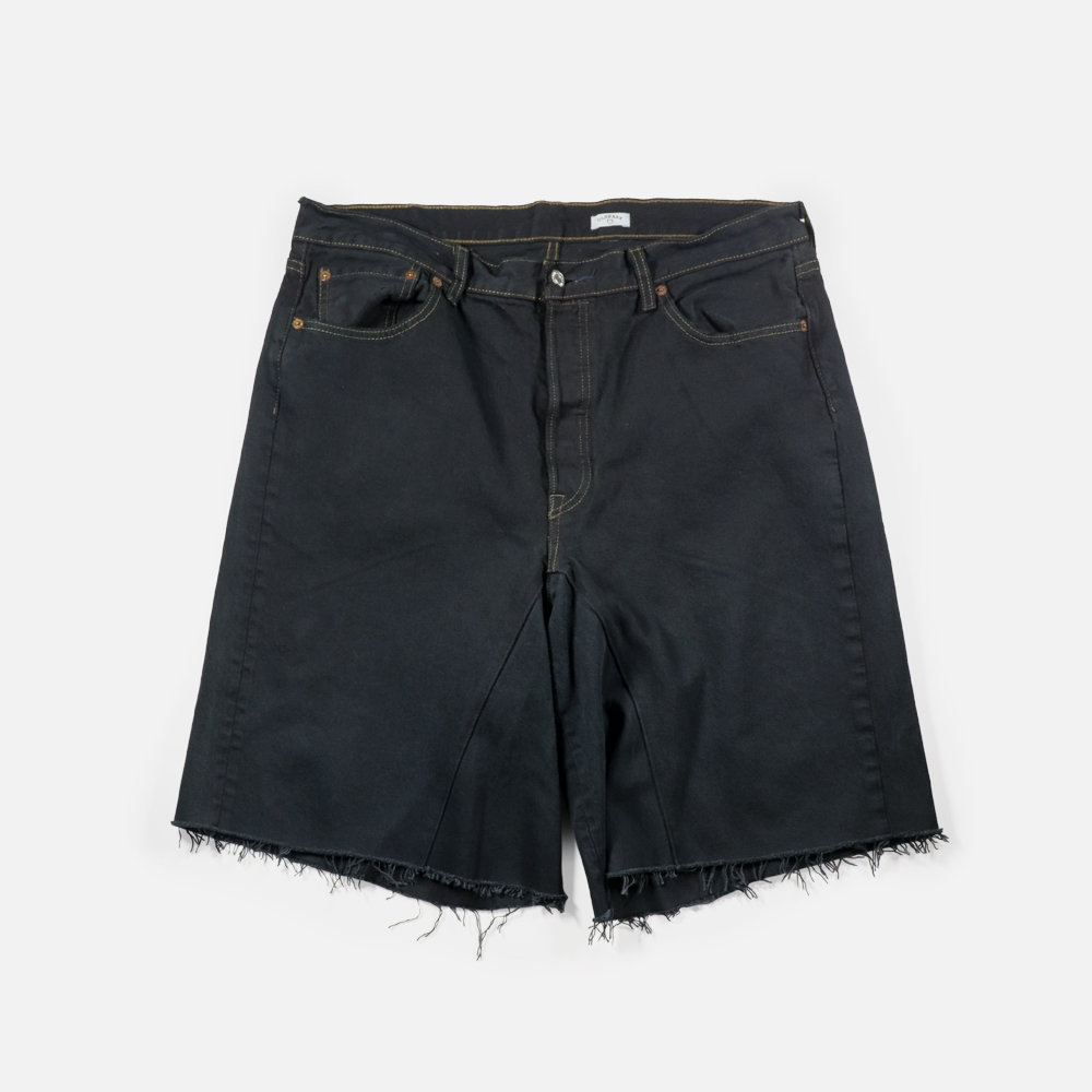 〈OLD PARK（オールド パーク）〉 Denim Gusset Baggy Shorts BLK