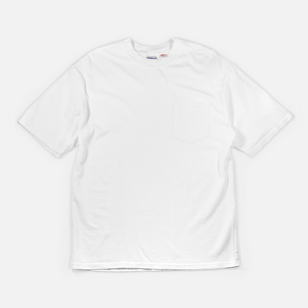 〈WALLA WALLA SPORT（ワラワラスポーツ〉 U.S. MADE BIRDSEYE MESH POCKET TEE